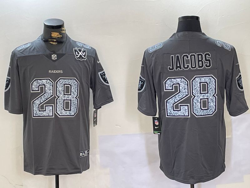 Men Oakland Raiders #28 Jacobs Grey 2024 Nike Vapor Limited NFL Jersey style 5